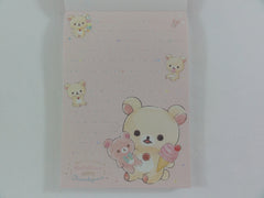 Cute Kawaii San-X Rilakkuma Bear Chairoikoguma Ice Cream 4 x 6 Inch Notepad / Memo Pad - Stationery Designer Paper Collection