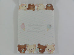 Cute Kawaii San-X Rilakkuma Bear Chairoikoguma Ice Cream 4 x 6 Inch Notepad / Memo Pad - Stationery Designer Paper Collection