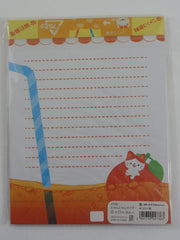Cute Kawaii Fresh Orange Cat Letter Set Pack with Stickers - Stationery Writing Paper Envelope