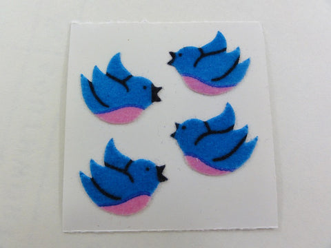 Sandylion Blue Bird Fuzzy Sticker Sheet / Module - Vintage & Collectible