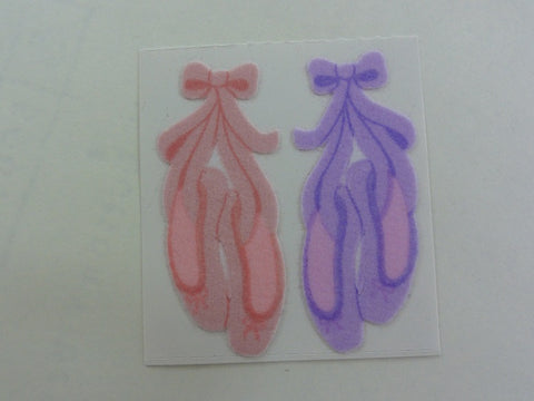 Sandylion Ballet Pointe Shoes Fuzzy Sticker Sheet / Module - Vintage & Collectible