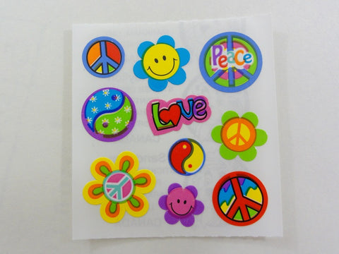 Sandylion Love Peace Smiley Sticker Sheet / Module - Vintage & Collectible