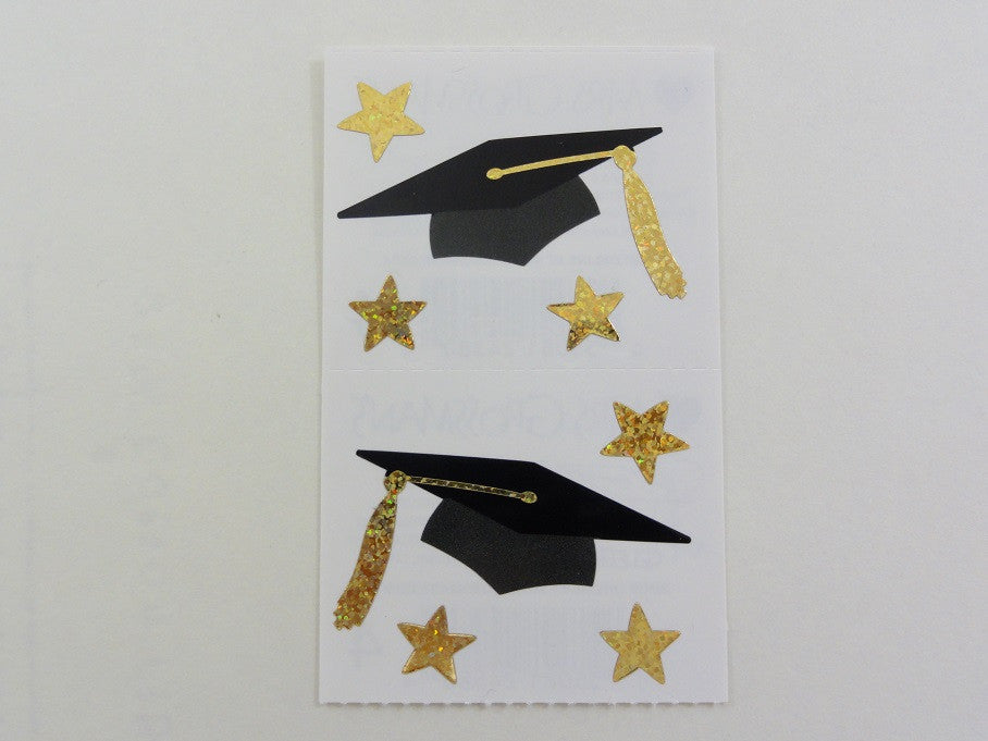 Mrs Grossman Grad Cap Graduation Sticker Sheet / Module - Vintage & Collectible - for Scrapbook Journal Planner Diary Notebook Decor Gift