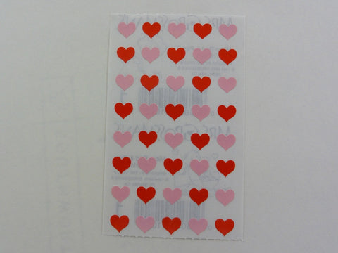 Mrs Grossman Micro Red and Pink Hearts Sticker Sheet / Module - Vintage & Collectible