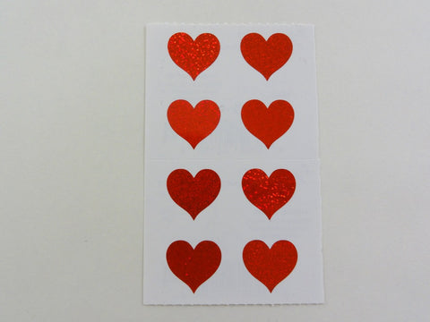Mrs Grossman Hearts Red Small Sticker Sheet / Module - Vintage & Collectible