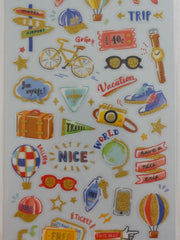 Cute Kawaii Mind Wave Vacation Travel Trip Journey theme Sticker Sheet - for Journal Planner Craft Organizer