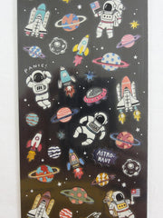 Cute Kawaii Mind Wave Space Planet Astronaut Stars Comet Universe Sticker Sheet - for Journal Planner Craft Scrapbook Organizer Calendar Notebook