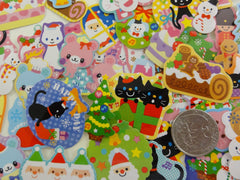 Christmas Winter Santa Ginger Bread Snowman Flake Stickers - 60 pcs