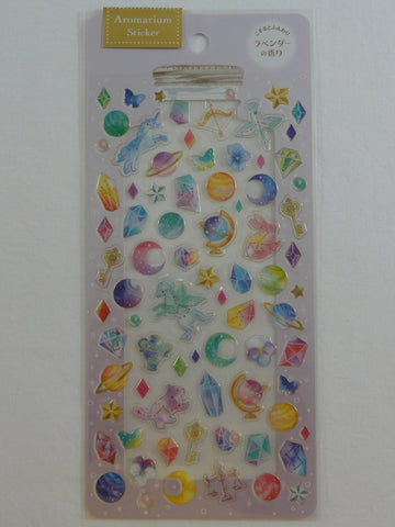 Cute Kawaii Mind Wave Planet Stars Unicorn Horoscope Sticker Sheet - for Journal Planner Craft Organizer Calendar