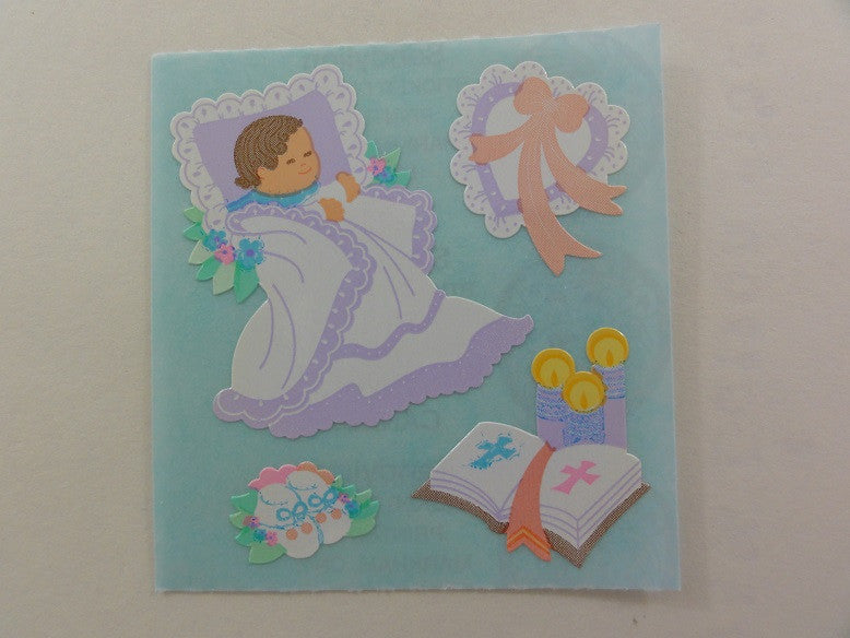 Sandylion Baby Baptism Sticker Sheet / Module - Vintage & Collectible