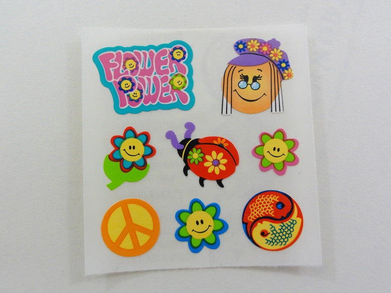 Sandylion Flower Power Peace Beetle Sticker Sheet / Module - Vintage & Collectible