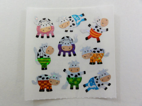 Sandylion Cows Glitter Sticker Sheet / Module - Vintage & Collectible