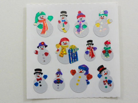 Sandylion Snowman Christmas Glitter Sticker Sheet / Module - Vintage & Collectible