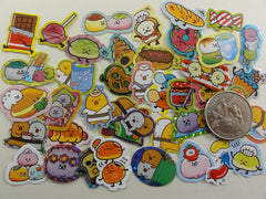 Cute Kawaii Sushi Mochi Pretzel Bread Muffin Jelly Beans Snacks Food theme Flake Stickers - 40 pcs