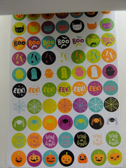 Cute Kawaii Halloween Ghost Pumpkin Spider Sticker Book - for Scrapbook Planner