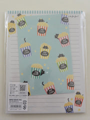 Cute Kawaii Mind Wave Popcorn Playful Cats Letter Set Pack