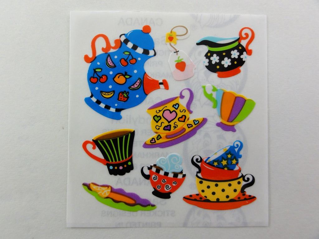 Sandylion Tea Cups Sticker Sheet / Module - Vintage & Collectible