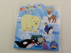 Cute Kawaii Mind Wave Arctic Penguin Bear Whale Animal Stickers Flake Sack