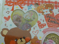 Cute Kawaii Crux Bear is Looking Button Flake Sticker Sack