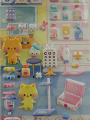 Cute Kawaii Crux Hospital Medicine Doctor Nurse Animal Sticker Sheet - Scrapbooking Journal Planner Collectible