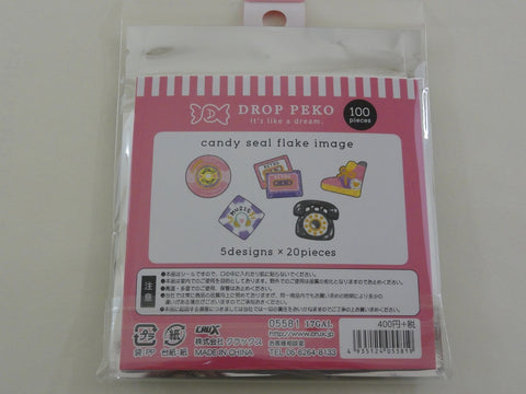 Cute Kawaii Crux Candy Drop Style Flake Stickers Sack - Music and Fun - for Journal Planner Agenda Craft Scrapbook