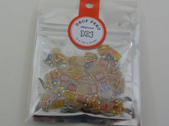 Cute Kawaii Crux Candy Drop Style Flake Stickers Sack - Burger Gum Popcorn Pizza Junk Food - for Journal Planner Agenda Craft Scrapbook