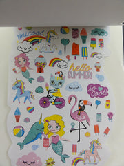 Cute Kawaii Unicorn Mermaid Fairy Tale Sticker Book - for Scrapbook Planner