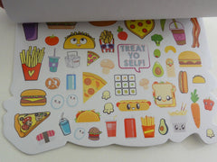 Cute Kawaii Food Theme Popcorn Pizza Sushi Cherry Scented Stickers Book - for Scrapbook Planner