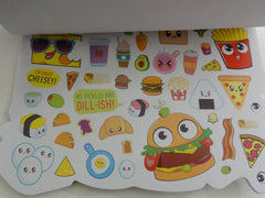 Cute Kawaii Food Theme Popcorn Pizza Sushi Cherry Scented Stickers Book - for Scrapbook Planner