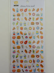 z Cute Kawaii Crux Food Theme Popcorn Pretzel Gum Donut Drinks Sticker Sheet - for Journal Planner Craft