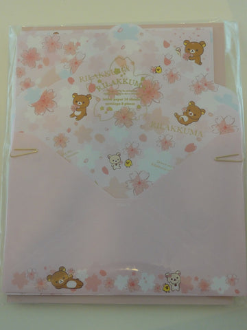 z Cute Kawaii San-X Rilakkuma Sakura Cherry Blossom Letter Set Pack  - Stationery Writing Paper Envelope