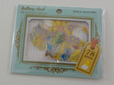 Cute Kawaii Birds Photo Flake Stickers Sack