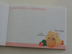 Cute Kawaii Crux Croquette Lettuce Dog and Cat Food theme Mini Notepad / Memo Pad - Stationery Design Writing Collection