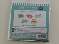 Cute Kawaii Crux Candy Drop Style Flake Stickers Sack - Happy Party Love - for Journal Planner Agenda Craft Scrapbook