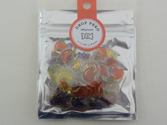 Cute Kawaii Crux Candy Drop Style Flake Stickers Sack - Grape Apple Fruit Drink Summer - for Journal Planner Agenda Craft Scrapbook