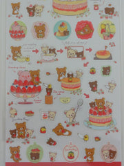 Cute Kawaii San-X Rilakkuma Strawberry Bakery Sticker Sheet - A - Collectible Journal Planner Craft Scrapbook Decorate