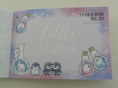Cute Kawaii Kamio Little Science Penguin and Seal Mini Notepad / Memo Pad - Stationery Design Writing Collection