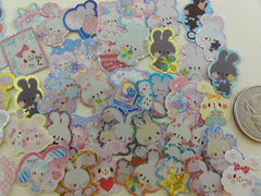 Cute Kawaii Rabbit Bunny Flake Stickers - 40 pcs - for Journal Decorate Planner Scrapboooking Agenda