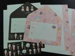 Cute Kawaii Crux Ice Cream Dessert Sweet Melty Cafe Letter Sets - Stationery Writing Paper Envelope Penpal