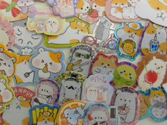Cute Kawaii Hamster Hedgehog Squirrel Flake Stickers - 38 pcs - for Craft Journal Planner