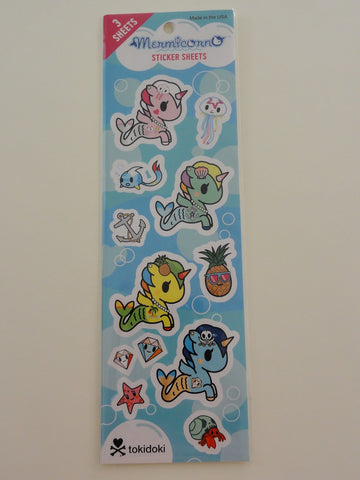 Cute Kawaii Tokidoki Mermicorno Unicorn and Mermaid Sticker Sheet - for Journal Planner Craft