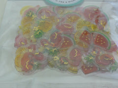 Cute Kawaii Crux Candy Drop Style Flake Stickers Sack - Summer Fruit - for Journal Planner Agenda Craft Scrapbook