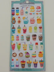 Cute Kawaii Mindwave Foodies Sticker Sheet - B - Drinks Coffee Fruit Juice Milk Frappuccino  - for Journal Planner Craft Schedule Diary Gift