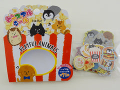 Cute Kawaii Mind Wave Playful Cat Dog Penguin Flake Stickers Sack - for Journal Agenda Planner Scrapbooking Craft