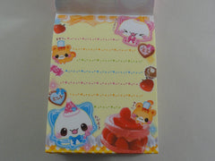 z Cute Kawaii Crux Strawberry Cat Mini Notepad / Memo Pad - Vintage Rare Collectible - Stationery Design Writing