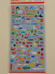 Cute Kawaii Mind Wave Fish Ocean Sea Animals Sticker Sheet - for Journal Planner Craft