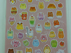 Cute Kawaii Mind Wave Beary Food Fruits Vegetables and Drinks Sticker Sheet - for Journal Planner Craft