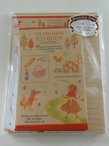 Cute Kawaii Crux Red Riding Hood Dreaming Stories Fairy Tale Letter Set Pack - Penpal Stationery Writing Paper Envelope