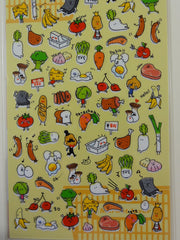 Cute Kawaii Mind Wave Healthy Fruit and Vegetable Sticker Sheet - for Journal Planner Craft Penpal Gift