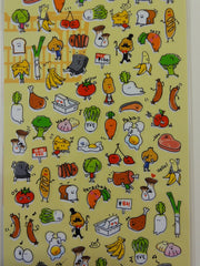 Cute Kawaii Mind Wave Healthy Fruit and Vegetable Sticker Sheet - for Journal Planner Craft Penpal Gift